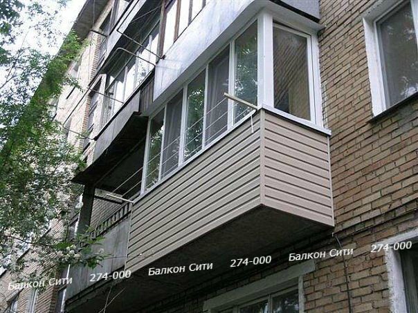 Остекление балкона. Отделка балкона снаружи